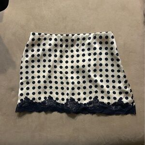 Abercrombie & Fitch Cream Skirt with Black Polka Dots